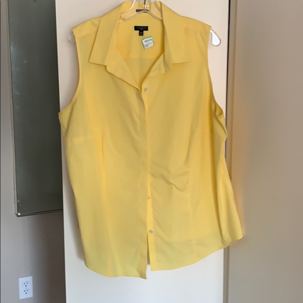 Talbot’s yellow button up tank